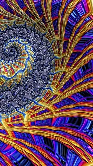 Fractal Geometry Design Stampe: Abstract spiral background - computer-generated image