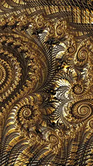 Fractal Art Stampe: Abstract spiral ornament - computer-generated image
