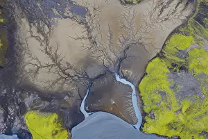 Open Air Water Body Views Stampe: Abstract structures in the riverbed