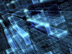 Artificial Lighting Effects Stampe: Abstract tech background - computer-generated image