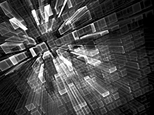 Abstract Tech Background Stampe: Abstract tech background - computer-generated image