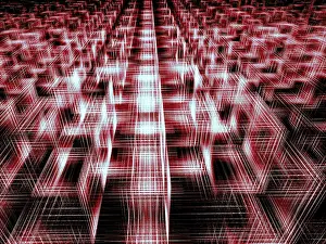 Plain Red Background Image Stampe: Abstract tech red background - computer-generated 3d illustration