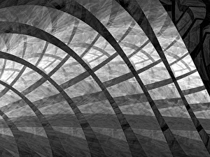 Fractal Geometry Design Stampe: Abstract technology background - computer-generated image