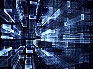 Fractal Geometry Concept Stampe: Abstract technology background - computer-generated image