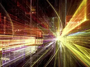 Virtual Reality Concept Image Stampe: Abstract technology perspective background - computer-generated 3d illustration
