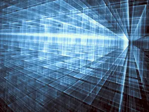 Arte Digitale Stampe: Tecnologia astratta o sfondo di fantascienza - immagine generata da computer.