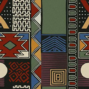 Tribal Background Stampe: Abstract tribal background, vector seamless pattern