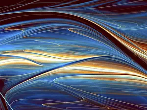 Digital Artwork Background Stampe: Abstract wavy background - computer-generated image