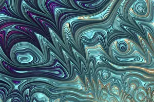 Fractal Geometry Design Stampe: Abstract wavy background - computer-generated image