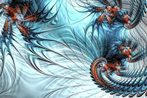 Computer Generated Image Stampe: Abstract wavy background - computer-generated image