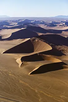 Namibia Desert Landscape Photography Stampe: Aerial view, dune formation Devils Fork