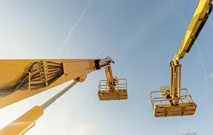 Empty Construction Site Stampe: Aerial work platform
