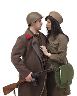 Boy Portrait Stampe: Affecting young couple posing in studio