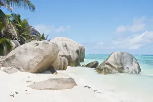Uninhabited Coastal Area Stampe: Anse Source dArgent Beach