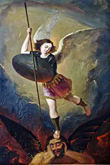Archangel Michael Stampe: Archangel Michael and the devil