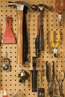 Quebec Canada Studio Shot Stampe: Assorted hand tools that include a small and medium hammer