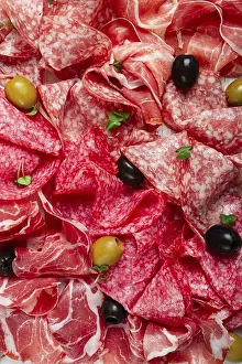 Salami And Ham Platter Stampe: Assorted, meat appetizer, prosciutto