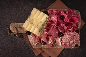 Italian Appetizer Stampe: Assorted meat, appetizer, prosciutto