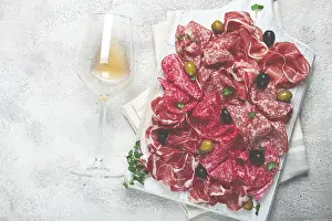 Prosciutto Salami Ham Stampe: Assorted, meat appetizer, prosciutto