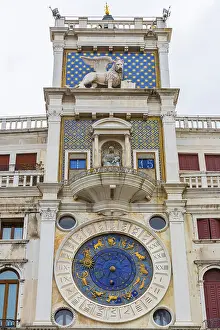 St Marks Square Architecture Stampe: Astronomical clock on the tower