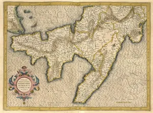 Southern Europe Maps Stampe: Atlas, map from 1623, Apulia, Basilicata
