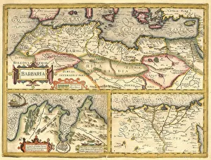 Digitally Restored Maps Stampe: Atlas, map from 1623, Barbaria