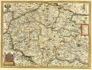 Black And White Cartography Stampe: Atlas, map from 1623, Bohemia, Bohemia
