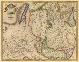 Black And White Cartography Stampe: Atlas, map from 1623, Emilia Romagna