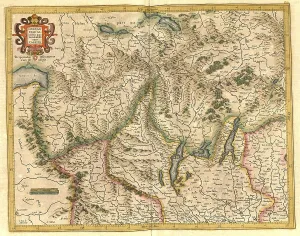 Digitally Restored Maps Stampe: Atlas, map from 1623, Lombardy