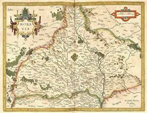 Digitally Restored Maps Stampe: Atlas, map from 1623, Morovia, Moravia