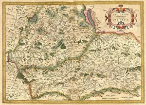 Digitally Restored Maps Stampe: Atlas, map from 1623, Salzburg and Carinthia