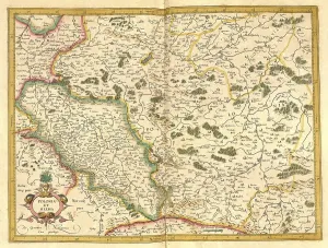 Eastern Europe Maps Stampe: Atlas, map from 1623, Silesia, Poland
