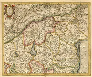 Europe Symbolic Picture Stampe: Atlas, map from 1623, Tyrol, Emilia Romagna