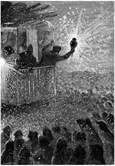 Stampe di Se ci attaccano, la resistenza è impossibile, illustrazione incisa a mano vintage. Jules Verne Cesar Cascabel, 1890 Cascabel Stampe: Se ci attaccano, la resistenza è impossibile.
