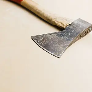 Raw Meat Preparation Stampe: Axe placed table