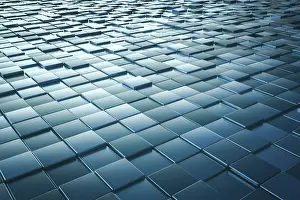 Modern Building Wallpaper Stampe: A background image of some metallic cubes