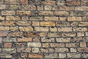 Clinker Construction Exterior View Stampe: Background from an old wall made of red clinker bricks