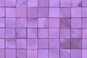 Modern Architecture Background Stampe: Background with small pastel violet rectangular tiles