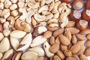 Close Up Nuts Stampe: Background and texture made from different kinds of nuts