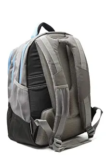 Empty White Studio Space Stampe: Backpack isolated on white background