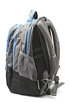Deserted White Background Photo Stampe: Backpack isolated on white background
