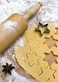 Christmas Cookie Preparation Stampe: Baking biscuits and biscuits during Advent