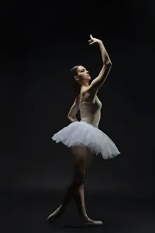 Elegant Pose Stampe: A ballet dancer poses elegantly in a studio