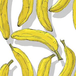 Editable Vector Template Stampe: Bananas repeating pattern, editable vector template