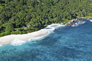 Indian Ocean Shoreline Stampe: The beach Anse Cachee at Pointe Golette