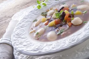 Vegetarian Meal Stampe: Beans soup