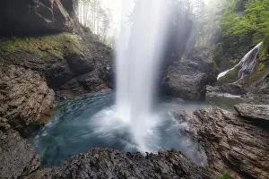 Switzerland Waterfall Stampe: Berglistuber waterfall in spring