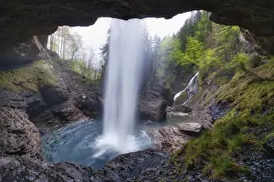 Springtime In Switzerland Stampe: Berglistuber waterfall in spring