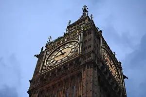 London Parliament Building Stampe: Big Ben, clock tower and clock