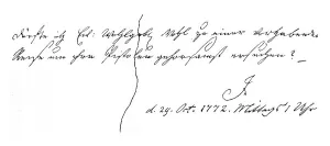German Literature Artwork Stampe: Billet of the young Jerusalem to Kaestner